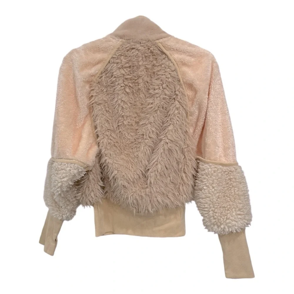 FREE PEOPLE FP ONE AURORA FAUX FUR CREAM JACKET Size S